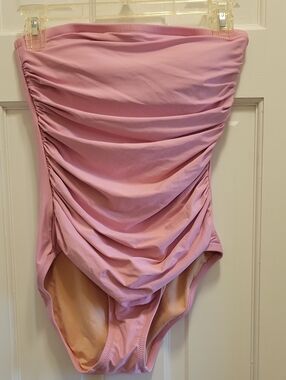 J. Crew Strapless Ruched One-Piece Swimsuit - Light Pink